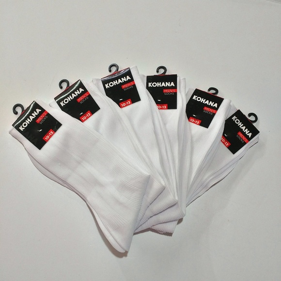 Kohana Underwear & Socks 6 Pair 0 Nylon Mens Thin Dress Socks White